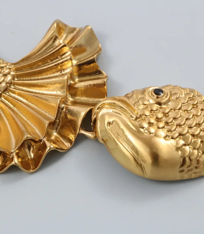 Metal Gold Fish Elastic Female Waistband Fashion er Dress Coat Decoration Girdle Punk Gothic Belt for Women 241216