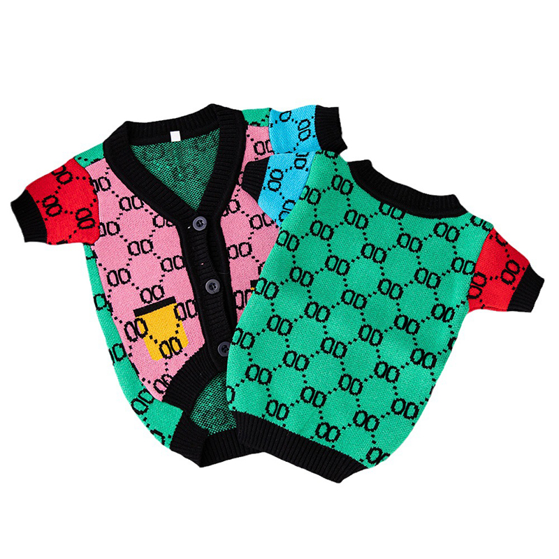 Designer Knitted Brand Apparel Dog Supplies Winter Warm Sweater Cold Weather Pet Coat Puppy Cat Jumper Clothing