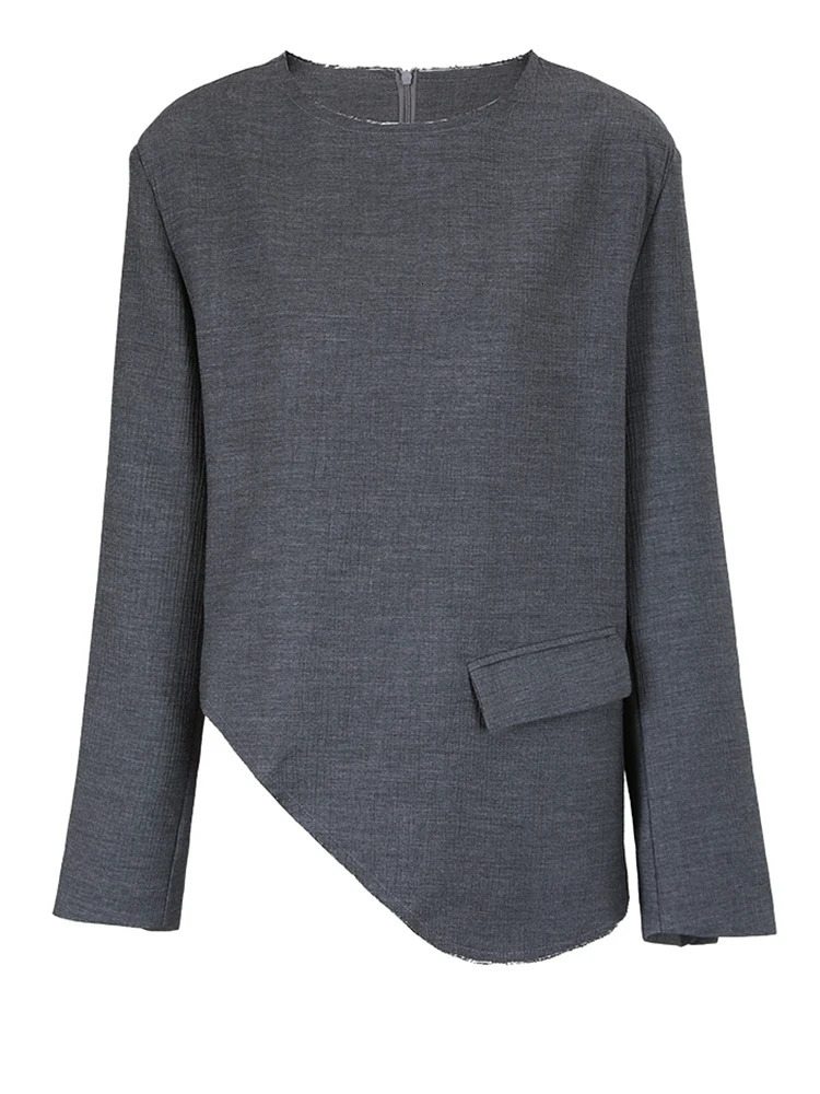 EAM Two Piece Suit Big Size Tshirt Wide Leg Pants Round Neck Long Sleeve Women Fashion Spring Autumn 25X098 241121