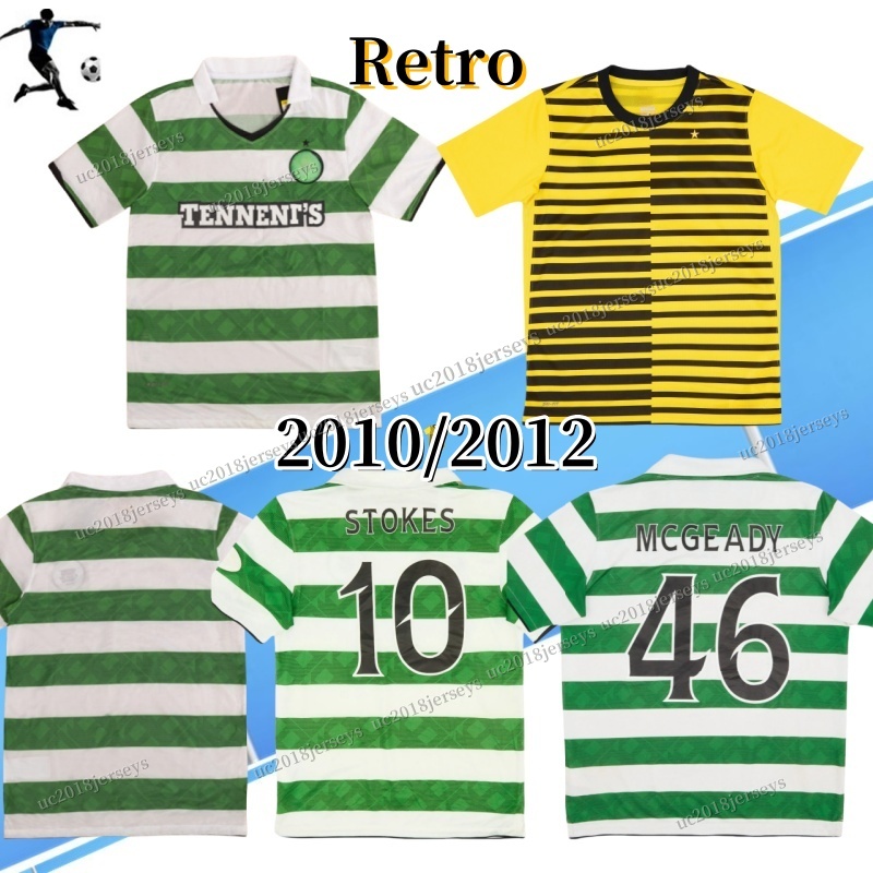 Home 2010 2011 2012 Celt retro soccer jersey STOKES 10 11 12 classic football Shirt
