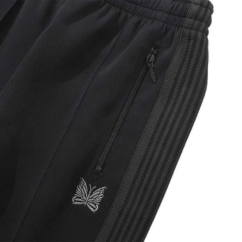 Arrival Classic 1 1 Butterfly Embroidered Black Pants Ribbon Tracking Stripes Trouser Zipper Oversized Mens Sports Pants X241216