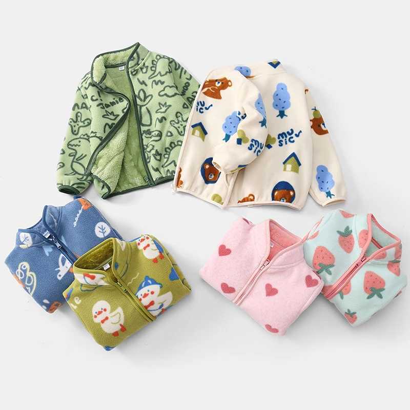 Boys Polar Fleece Jackets Girls Clothing Autumn Winter Thermal Coats Zipper Outerwear Children Long Sleeve Clothes 1-8TXJ241214