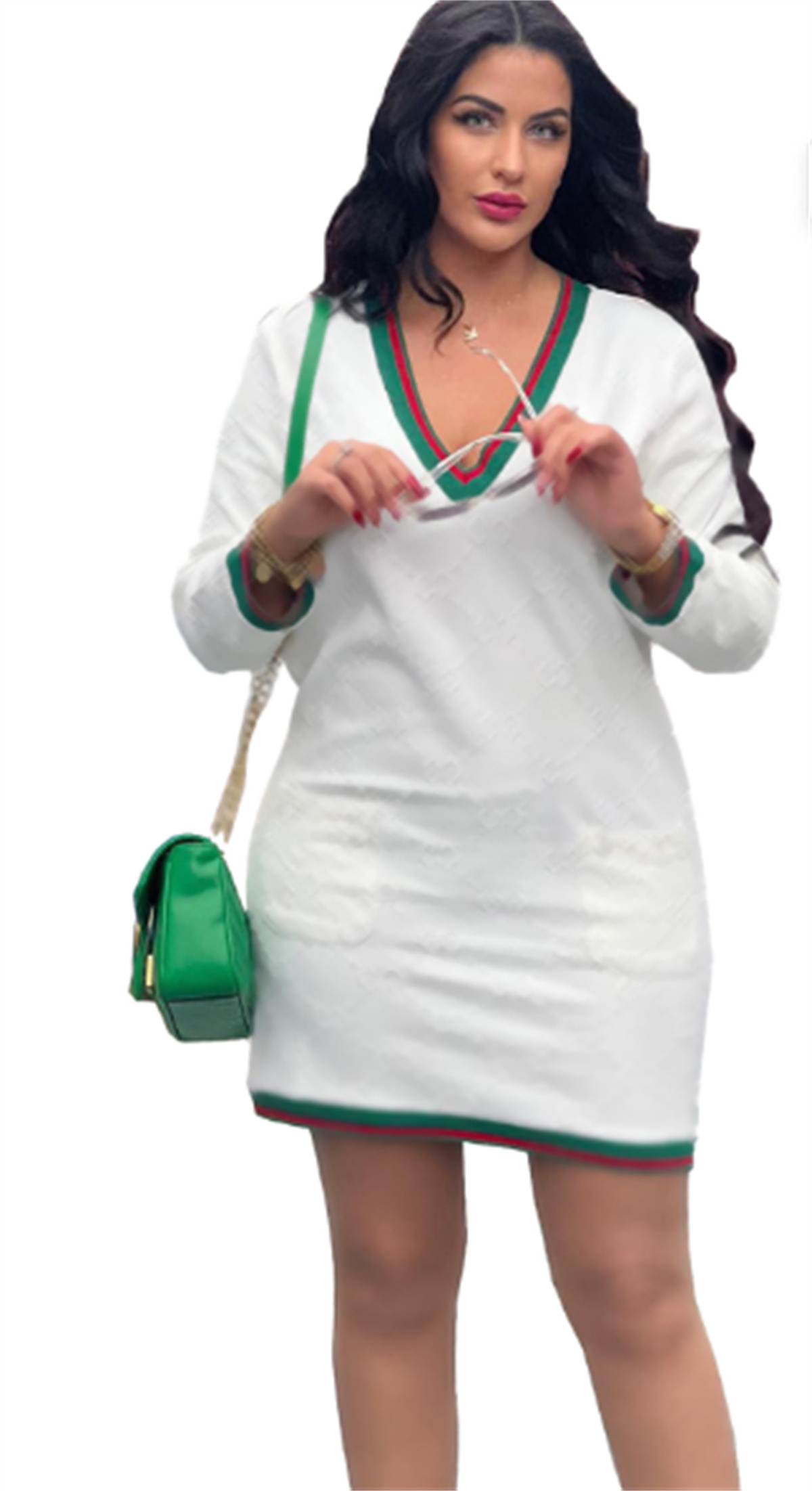 Knitting Dresses Women Sweater Woman Knits Tees Long sleeve Dress Classical O-neck Cardigan Sweaters Pullover Long Dress Skirt Club Blouse Clothing