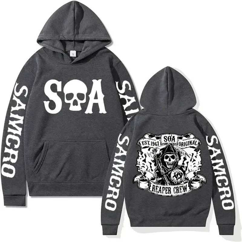 Sons of Anarchy SAMCRO Mens Graphic Hoodie Rock Punk Sportswear Mens Harajuku Trend Retro Super Large Hoodie X241216
