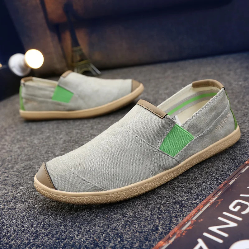 Fashion Men Lazy Youth Slip-On Walking Sneakers Mens Brand Casual Shoes Big Size 36 Canvas Driving Loafers