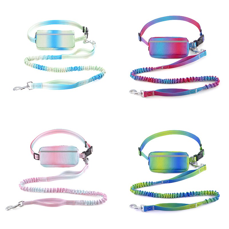 Hands Free Dog Leash with Waist Belt Adjustable Elastic Bungee Pet Running Lead for Walking Training