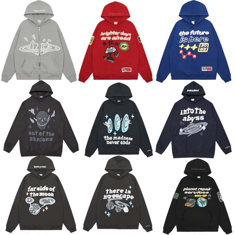 Designer Hoodie Men hoodies Suit Brokens Planet Hoodies Fashion sweatshirt Pure Cotton Letter-printed Lovers Clothing European and American Break Planet 6a5