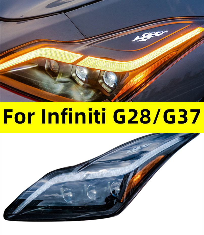 Headlight Assembly For Infiniti G28/G37 Coupe Upgrade Headlights LED Daytime Light DRL Flowing Signal Lamp