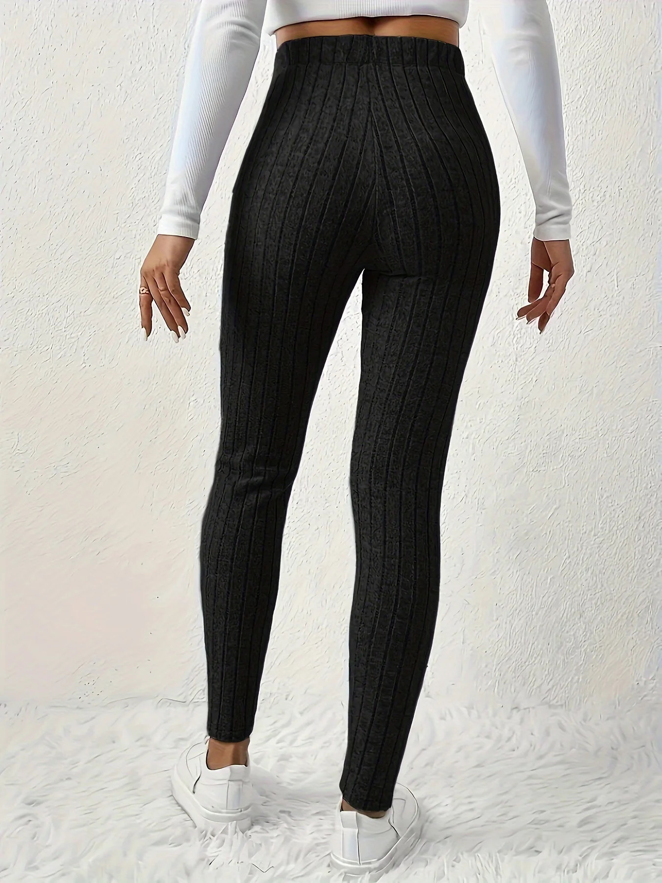 Womens tailored pants with drawstring n soft and comfortable knitted fabric versatile 241212