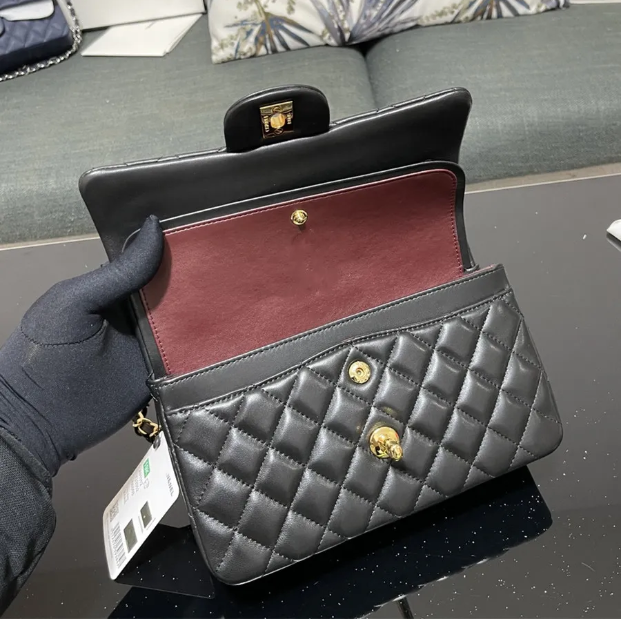 10A Designer bag Mirror quality Jumbo Double Flap Bag Luxury 23cm 25CM 30cm Real Leather Caviar Lambskin Classic All Black Purse Quilted Handbag Shoulde