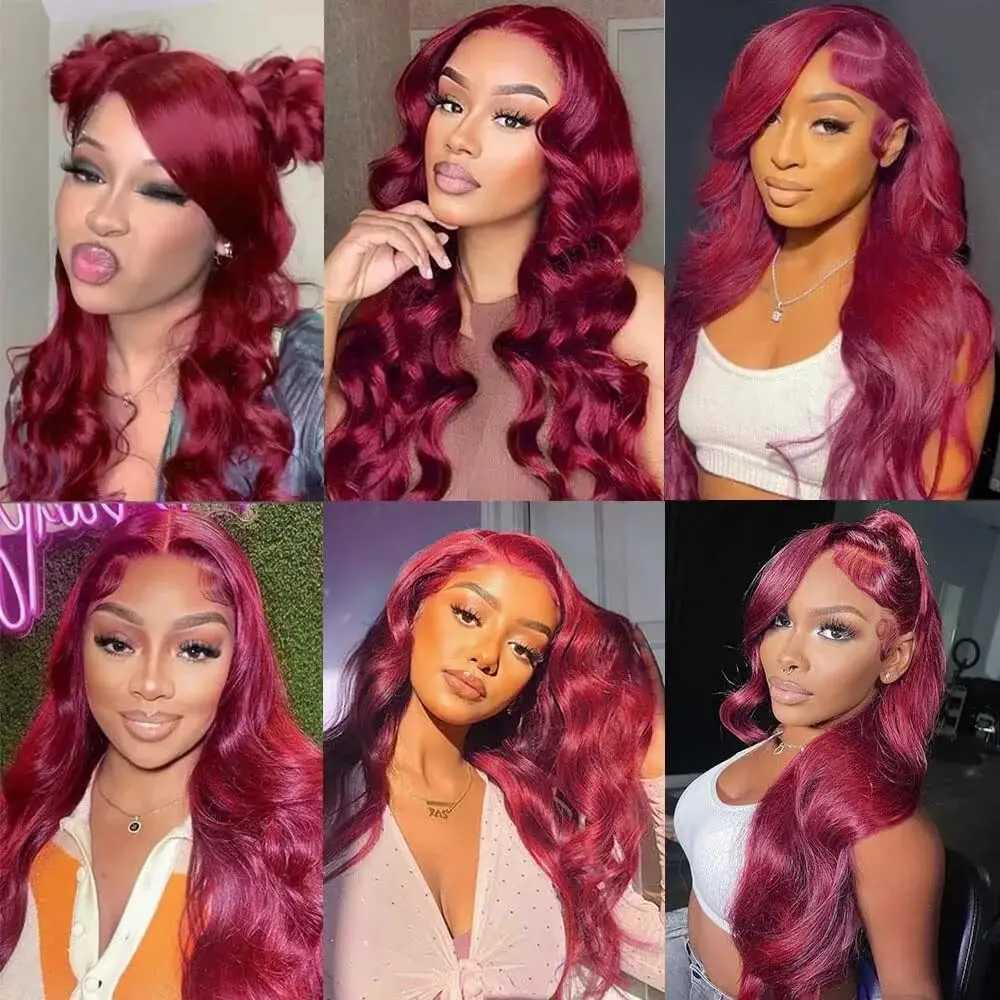Human Hair Bundles Burgundy Body Wave Bundles Brazilian Red Color Human Hair Bundles #99j Bundle Hair Extensions Remy WeavingXJ241216