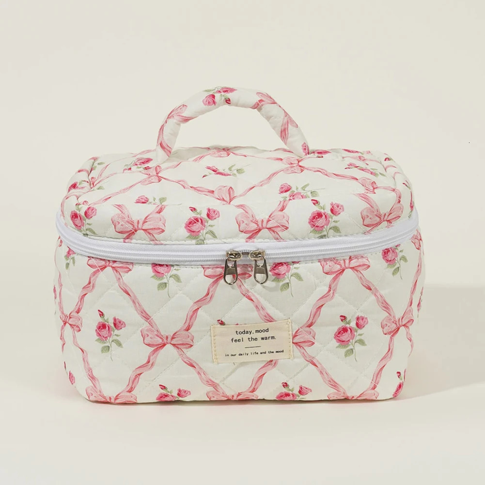 3-Piece Makeup Bag Set Portable Makeup Bag Large Capacity Bedding Coquette Makeup Bag Travel Vacation Beauty Bag 241212