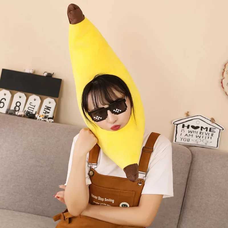 Fun Banana Party Costume Hat Warm Role Playing Hat Cartoon Plush Costume Ball Dress Hair Carnival Accessories Y241216
