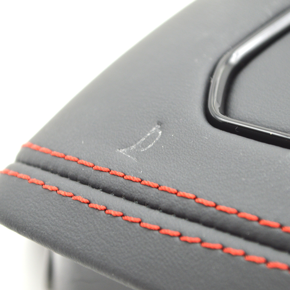 For Audi A6 C8 red white black leather Steering wheel decorative cover painting black