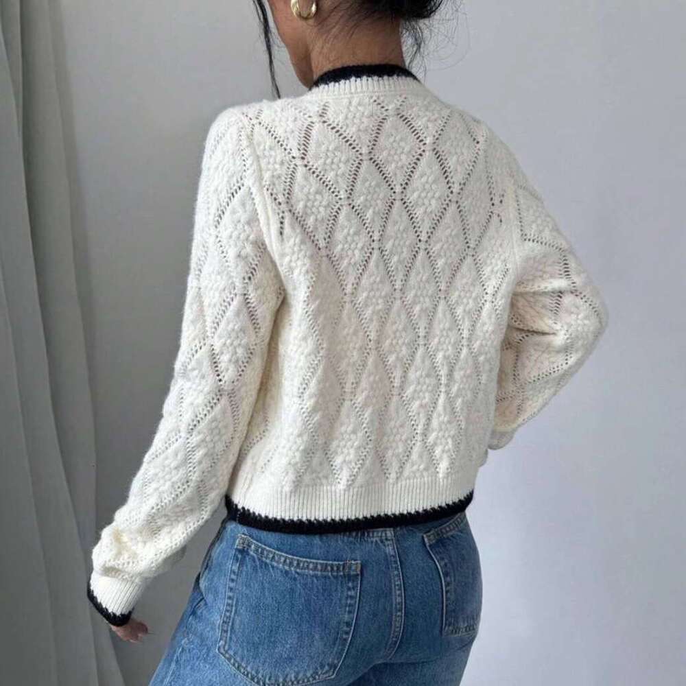Autumn Women's Fashion Casual Bow White Cardigan Jacket Trend