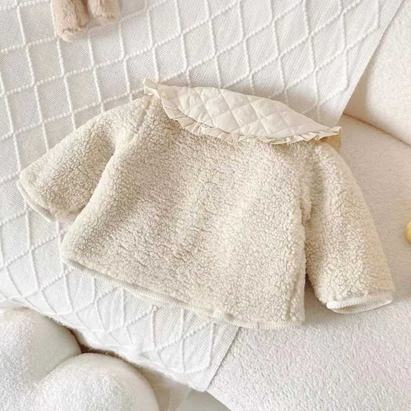 Baby Clothes Girls Winter Cotton Padded Jacket Warm Fleece Coat Children Outerwear Kids Velvet Cardigan Coat Lamb Wool CoatsXJ241214
