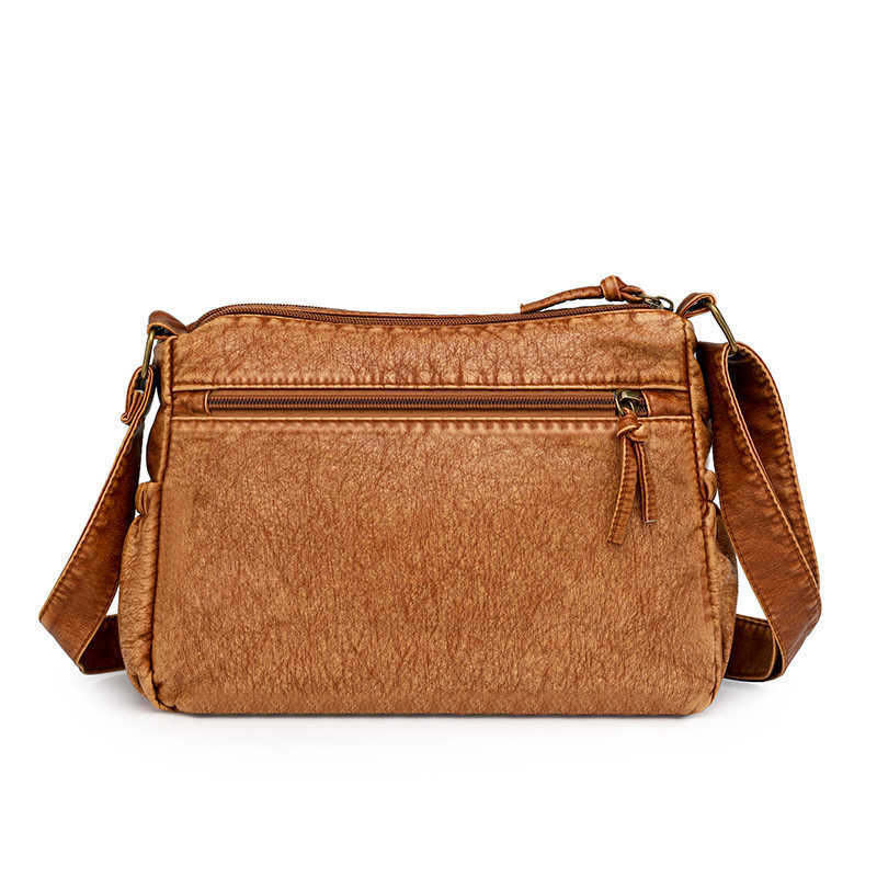crossbody bag, middle-aged fashionable women's bag, versatile temperament, soft leather large capacity multi-layer shoulder bag women 241215