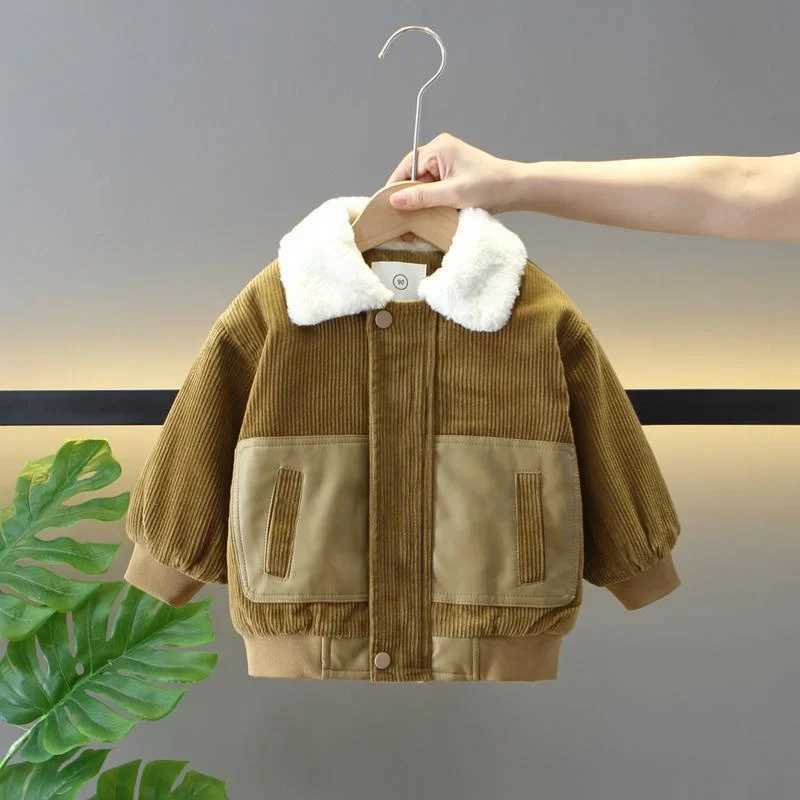 Winter Padded Corduroy Jackets Kids Thick Plus Velvet Cotton Clothes Warm Parka Cold Coats Teen Snowsuit Outerwear 2-8 YearsXJ241214