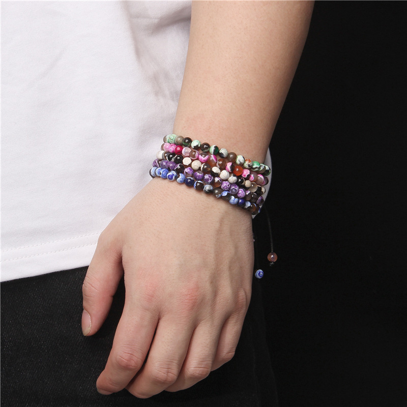 Trendy 100% Natural Stone 6MM Bead Braided Bracelet Quartzs Agat Obsidian Bracelets For Women Men Healing Reiki Handmade Jewelry