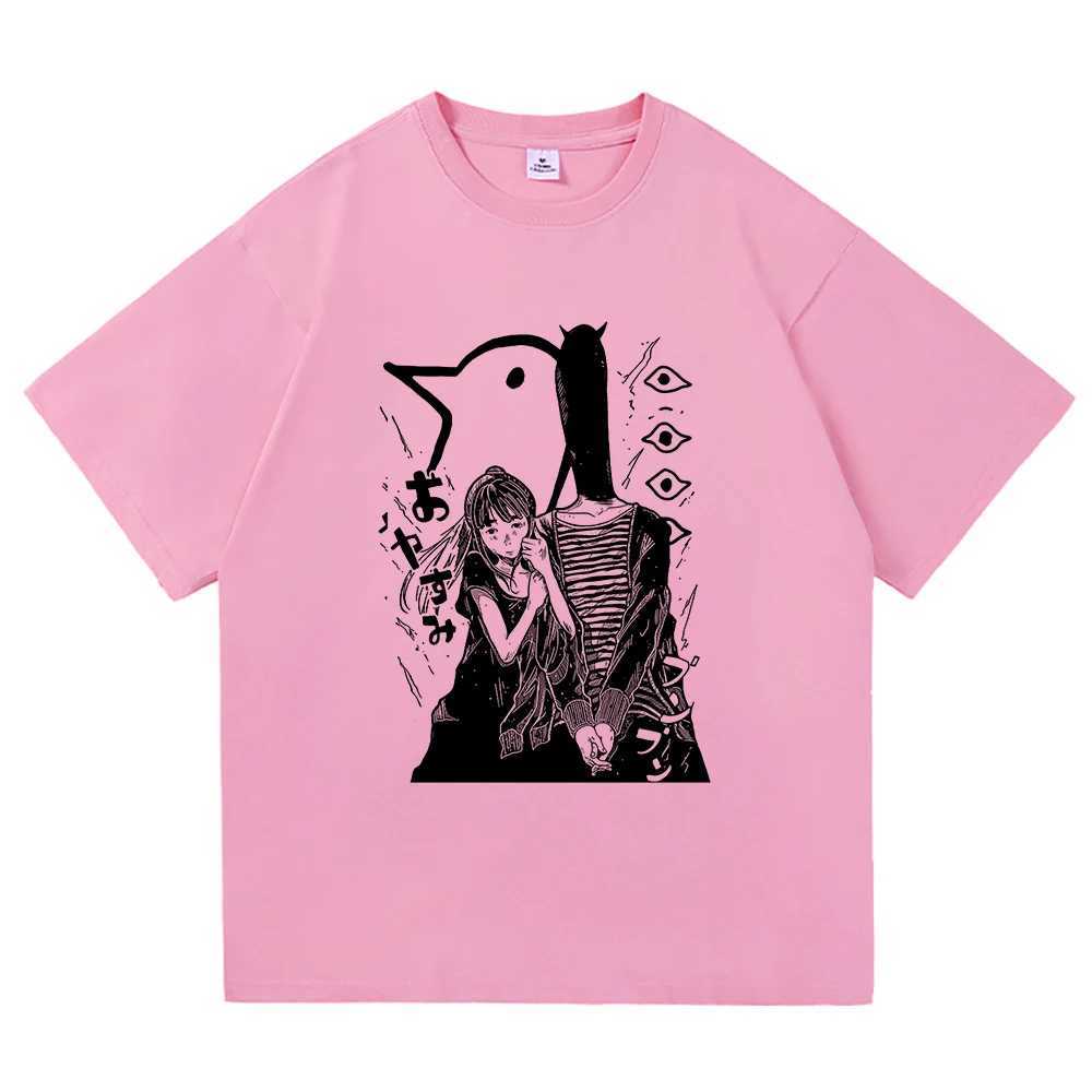 Goodnight Punpun T Shirt Fashion Men Retro Oyasumi Punpun Aiko Tanaka T-Shirt Unisex Anime Manga Vintage Sand Cotton Tees Shirts W241216