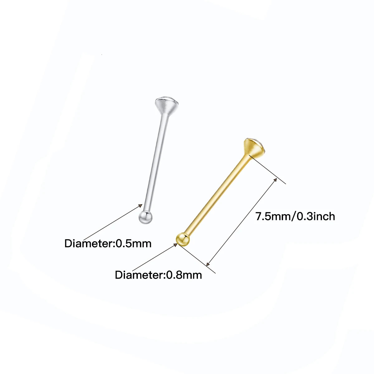 925 Sterling Silver Cute Tiny Nose Stud Nose Piercing Body Jewelry Piercing Nariz Plata Percing Nez Joyeria Corporal 241216