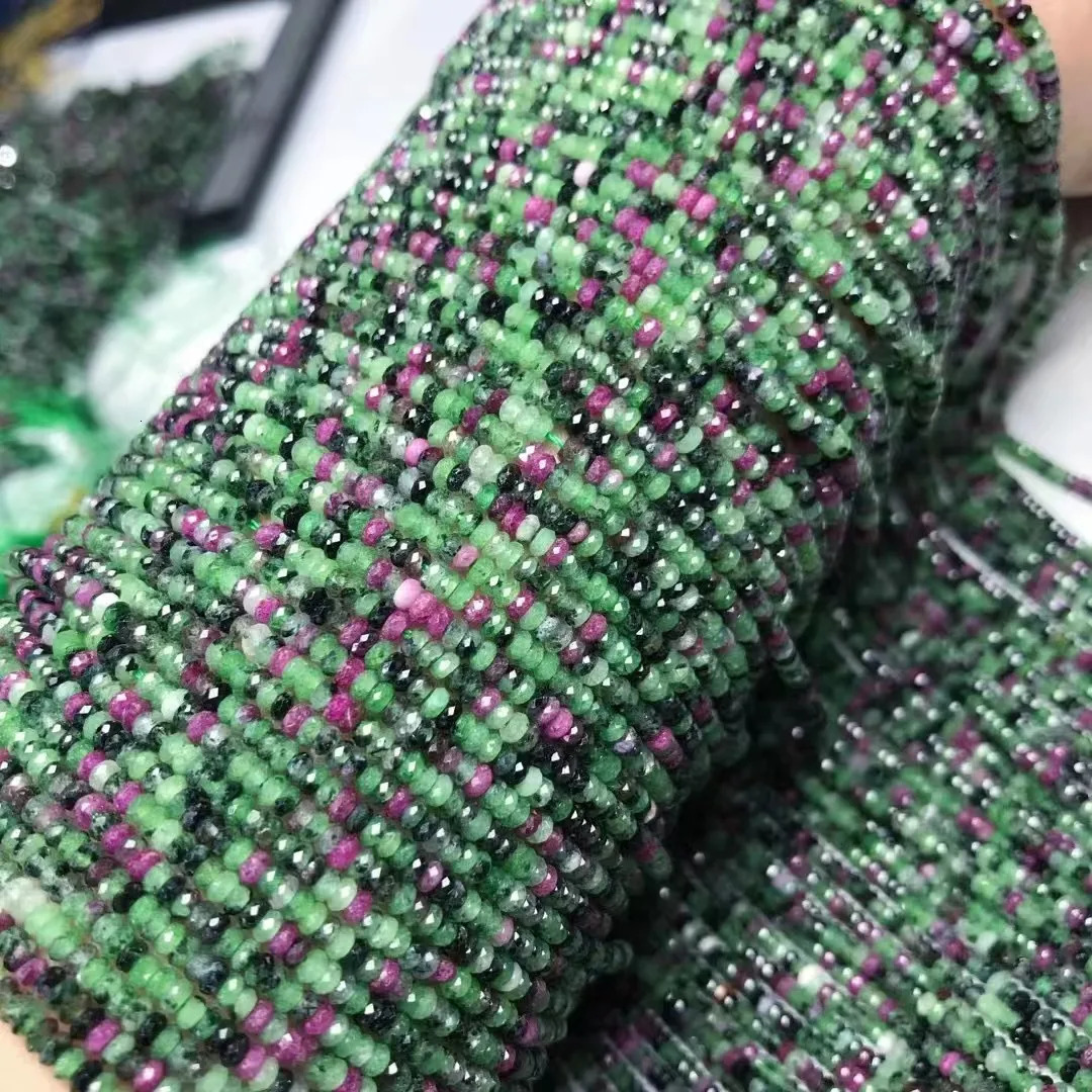 Natural Ruby Zoisite Cutting Loose Beads Semi finished DIY Jewelry Accessories 1x25mm 241212
