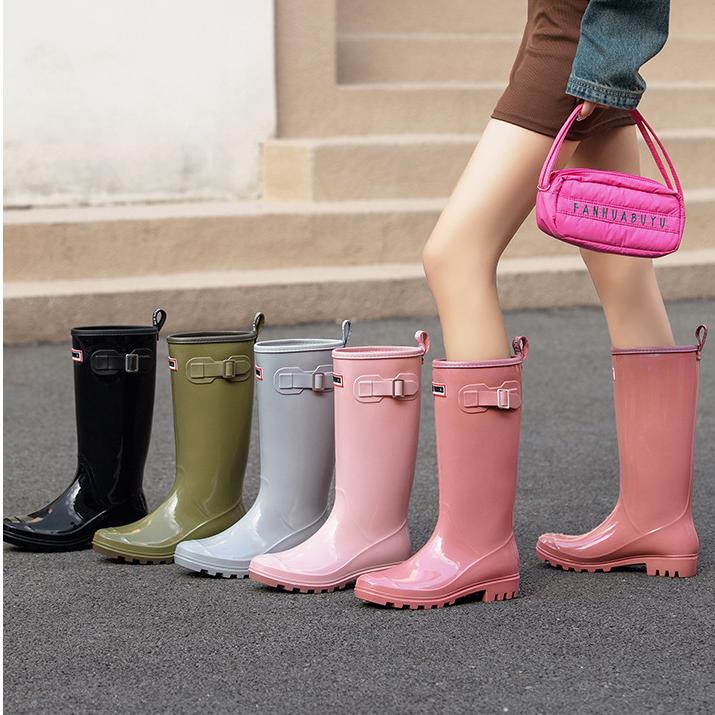 Rain Boots Rubber Women Water Shoes Woman Brand Female Waterproof Fashion Ladies Rainboots High Travel Mulheres Tenis Feminino 436e proof boots