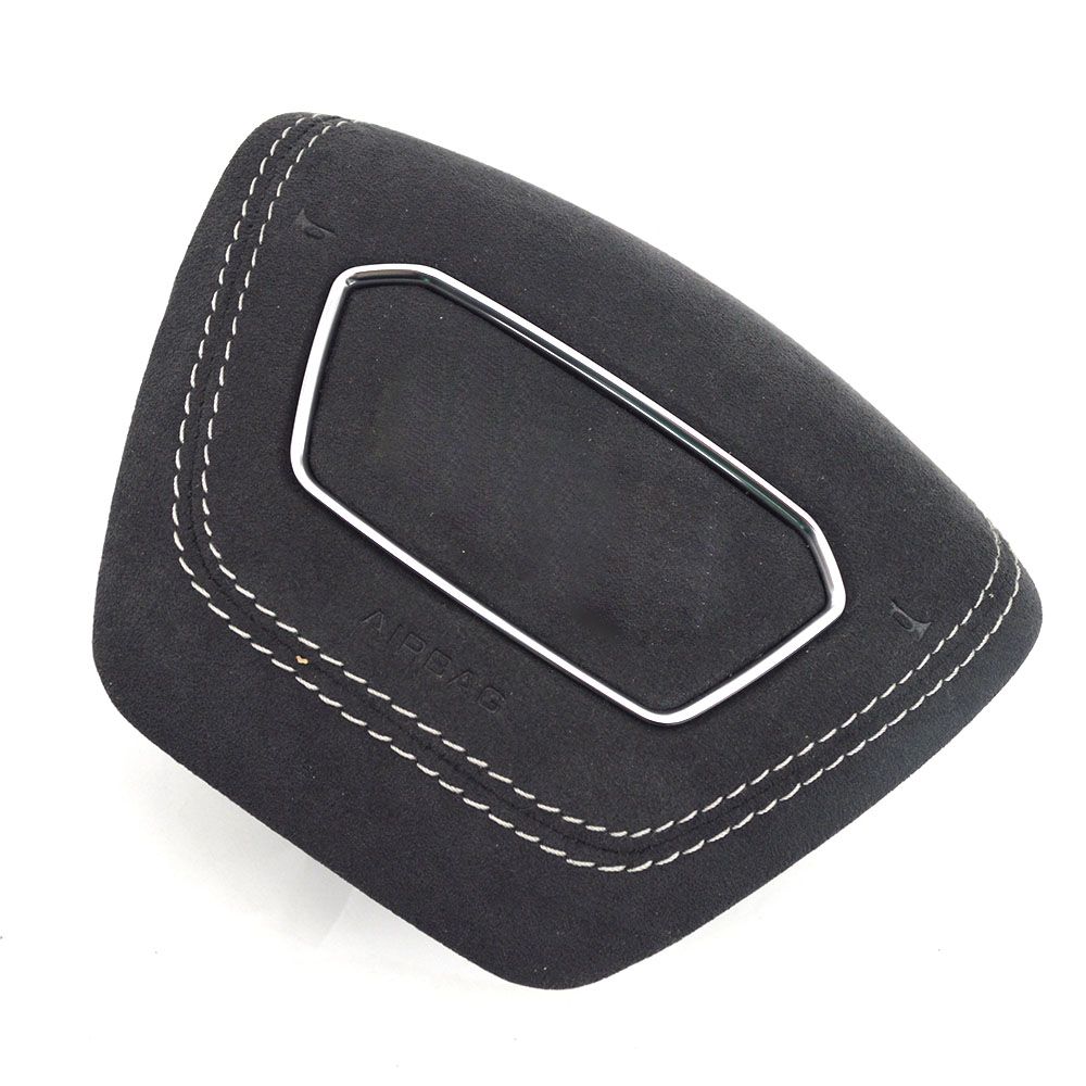 For Audi A6 C8 red white black Alcantara Steering wheel decorative cover matte
