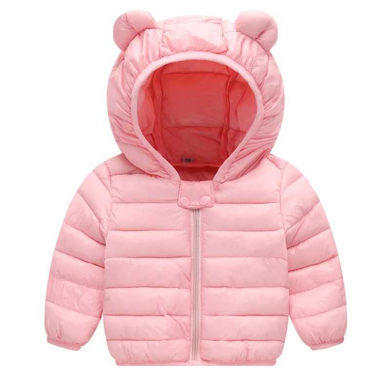 Boys Girls Thin Down Jackets Kids Hooded Coats Spring Autumn Baby Solid Warm Jacket Toddler Girl Zipper Jacket Ski OuterwearXJ241214