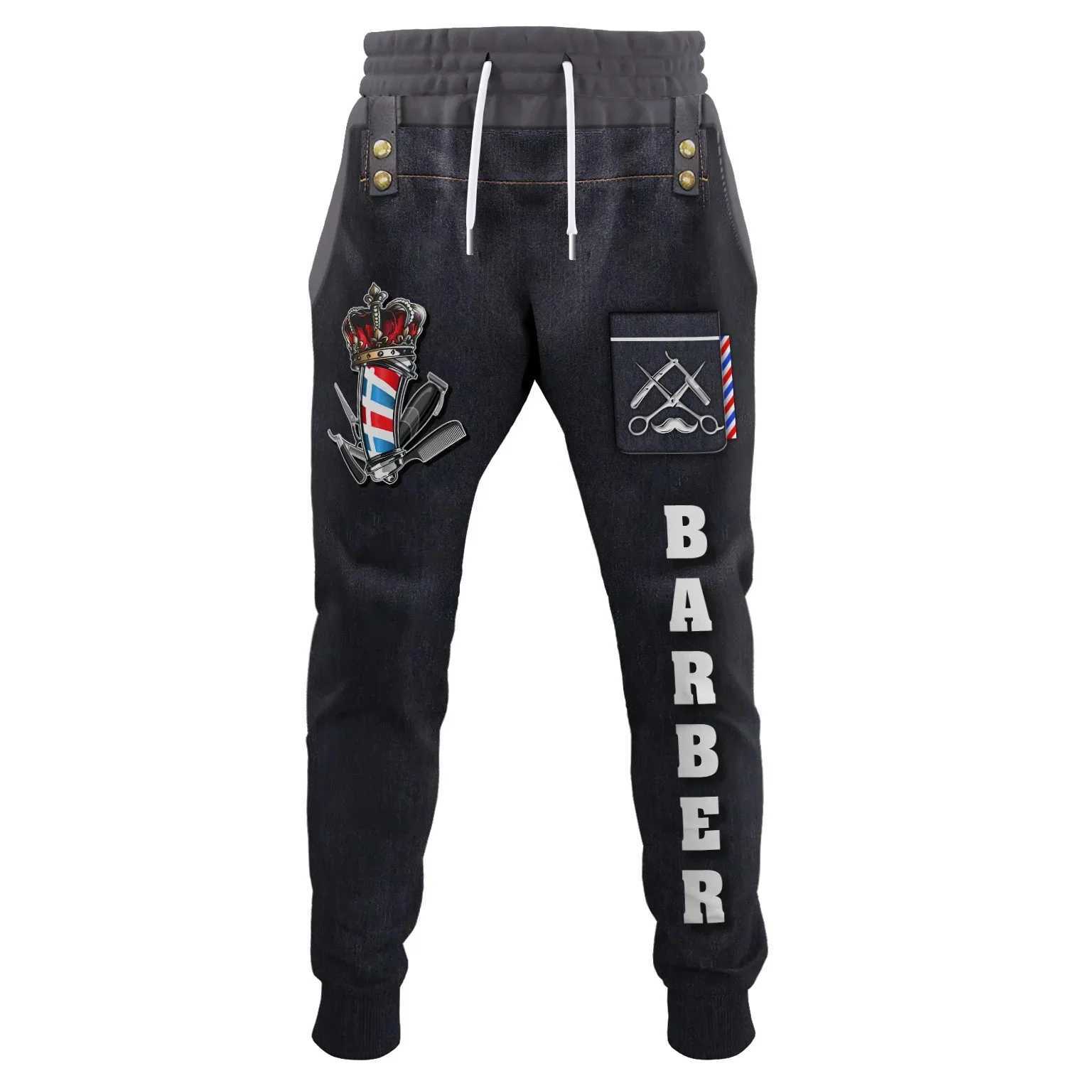 Barber 3D printed name mens retro track pants mens sports pants Y2k jogging autumn fashion casual clothing mens Trouser hip-hop X241216