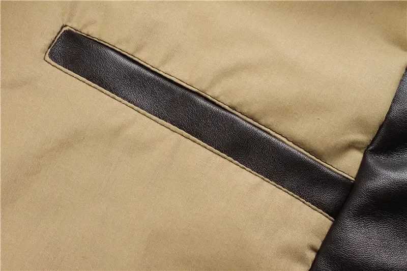 2024 Winter Vintage Leather Jacket Men Oversized Streetwear Removable Fur Collar Flight Motorcycle Bomber Padded Air Force Coats W241216