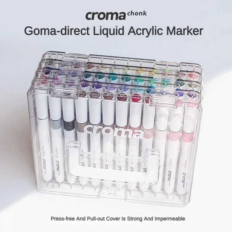 Markers Croma 24/48/72 Colors Acrylic Direct liquid Marker Waterproof Sketch Oily Alcohol Based Marker for DIY Art Supplies Stationery H241215