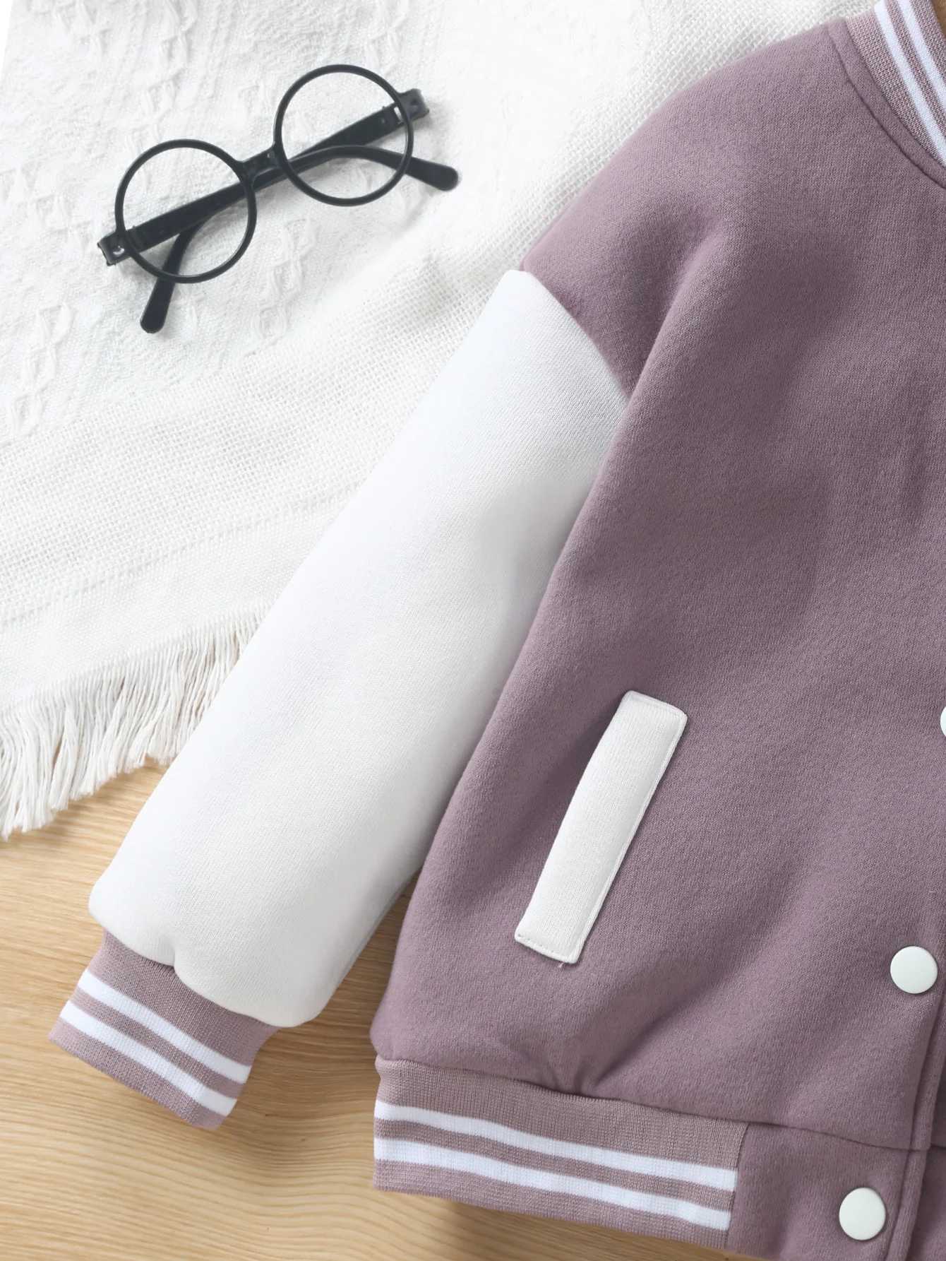 Childrens Baseball Uniform Jacket for 2-7 Years fashionable Street Tide Letter Embroidered Single-breasted Striped Jacket CoatXJ241214