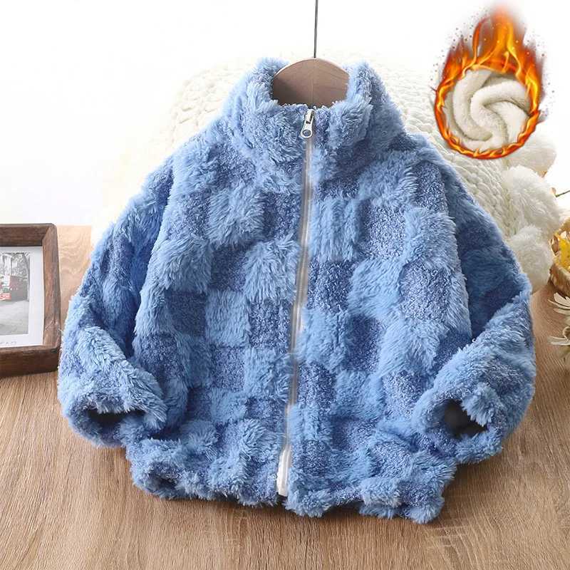 Childrens padded jacket fall and winter new thickened warm cardigan top collar zipper boys and girls long-sleeved clothes childXJ241214