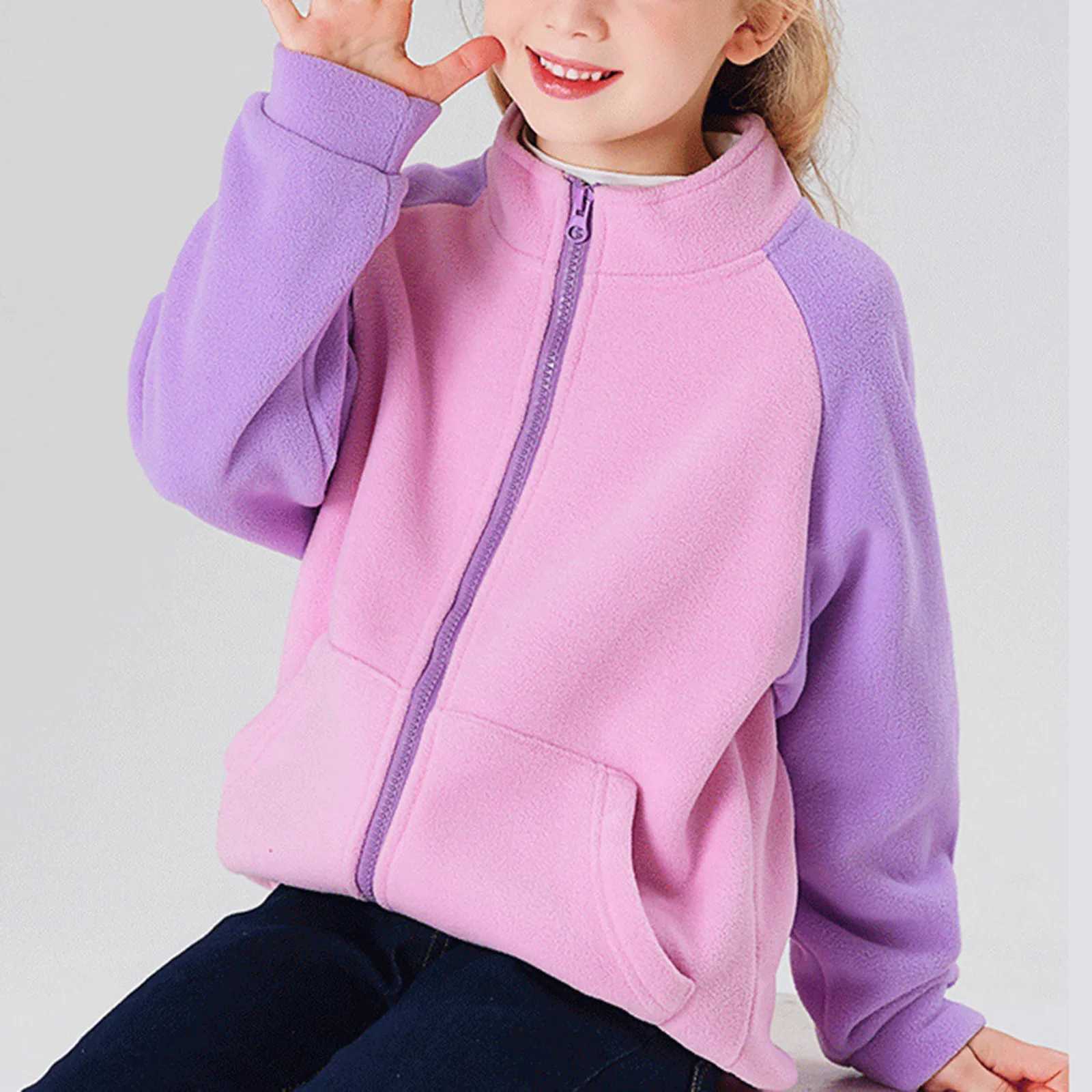Girls Size 5 Clothes Kids Boys Girls Full Zip Polar Fleece Jacket Toddler Coat Long Sleeve Big Girls ShirtsXJ241214