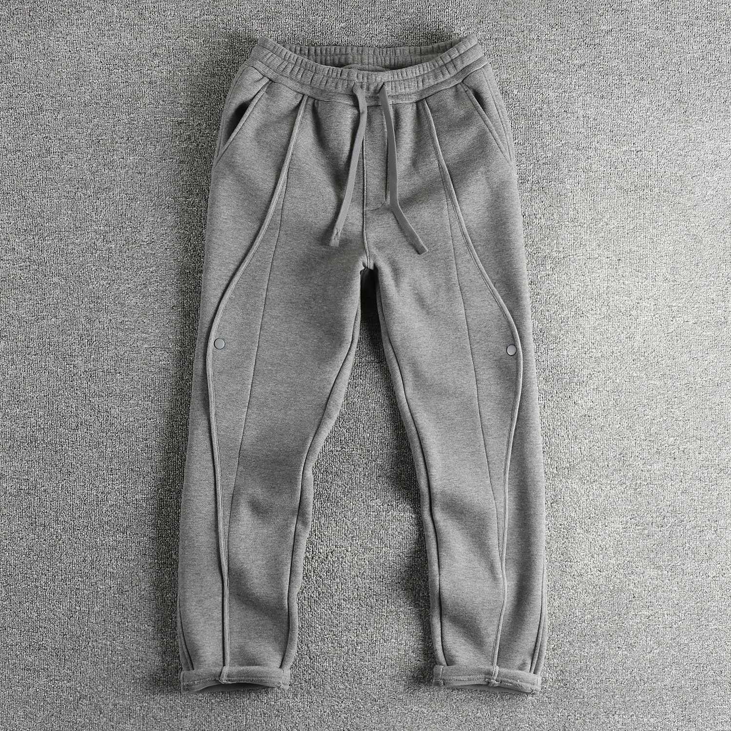 2024 Autumn and Winter New American Retro Thick Velvet Sweatpants Mens High Street Washed Drawstring Casual Loose Sports Pants X241216