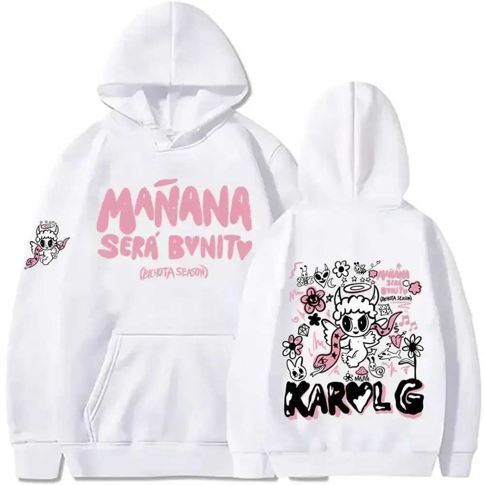 Karol G Bichota Hoodie Mens and Womens Hip Hop Strtwear Cotton Pullover Sea Family Long Slve Sweatshirt Y2K Flce Top X241216