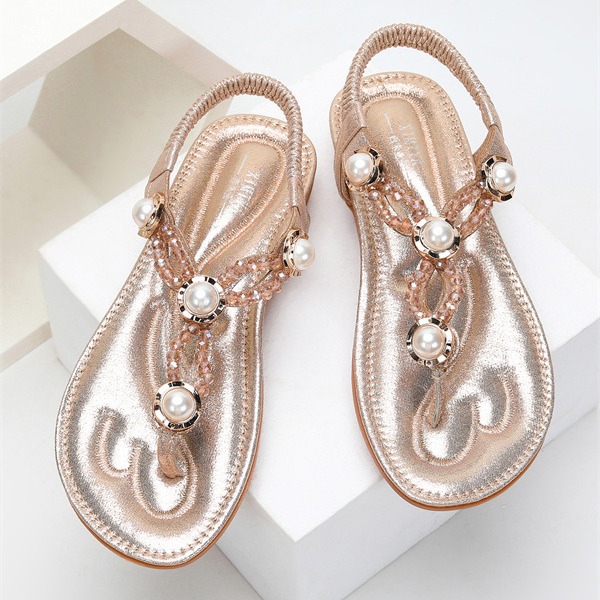 Women Slippers Fashion Flat Bottom New Sandals Seaside Beach Vacation Plus Size Comfort Triple Gold Free shipping