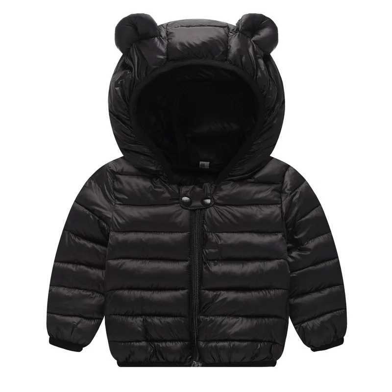 Boys Girls Thin Down Jackets Kids Hooded Coats Spring Autumn Baby Solid Warm Jacket Toddler Girl Zipper Jacket Ski OuterwearXJ241214