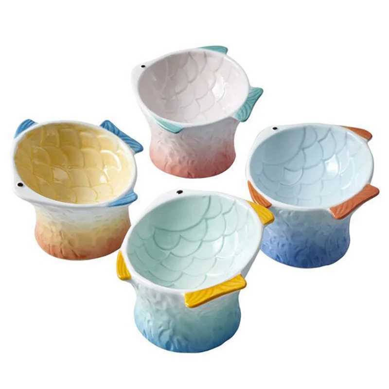 Cat Feeders Cat Bowl Pet Feeder Dish Dog Treats Bowls Plate Feeding Eating Ceramic Elevated Dishes Kitten Decorative Creative Raised Water z241213