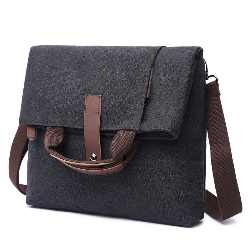 men's messenger bag leisure shoulder bag men's fashion anti-theft canvas diagonal bag solid color shoulder bag 241215