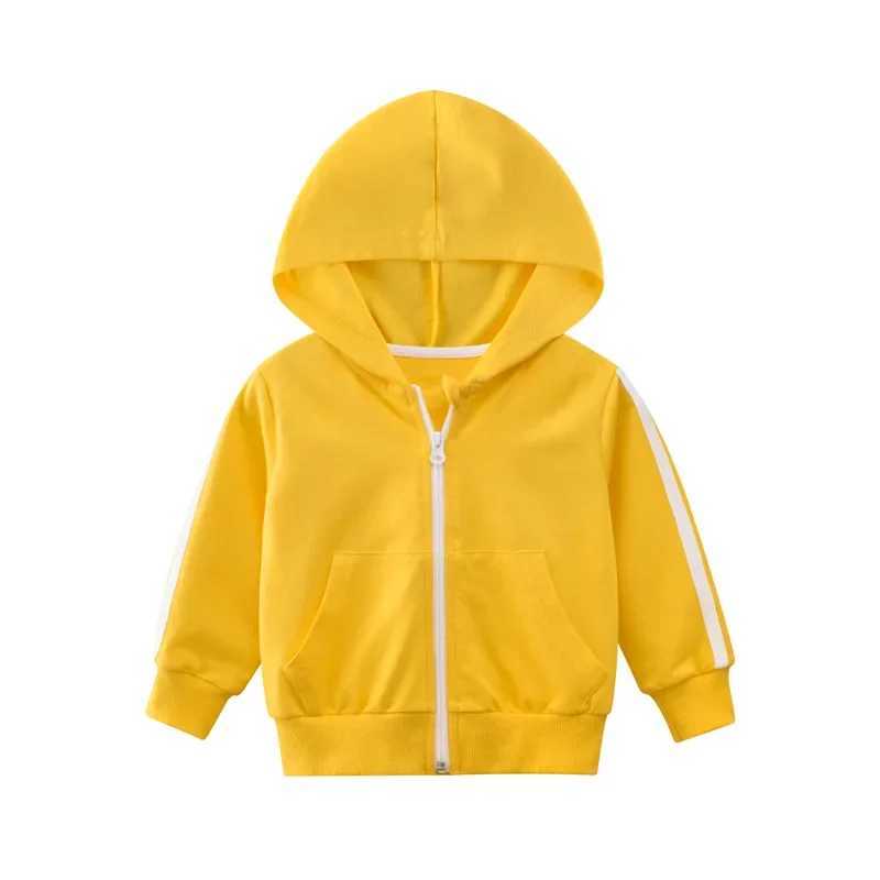 2024 Spring Autumn New Zipper Jackets for Boys Childrens Hooded Coat Kids Clothes Cardigan Girls Stripe Long Sleeve Hoodie TopsXJ241214