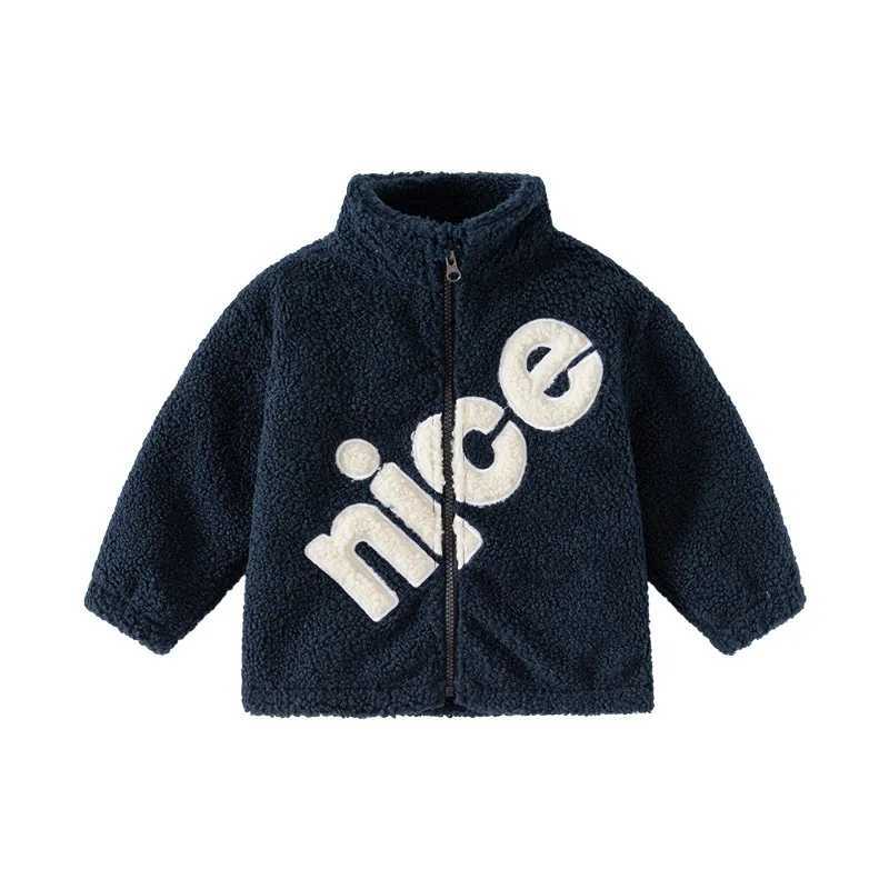 2024 Autumn Children Boy 1-6 Years Outerwear Solid Stand Collar Toddler Boy Jacket Granular Velet Thick Zipper Kid Boy JacketXJ241214