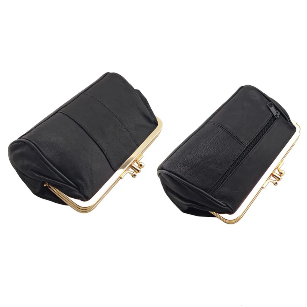 NICOLE CO Original Womens Sheepskin Coin Wallet Girls Metal Frame Change Money Bag Genuine Pickup Bracket Small Wallet 241212
