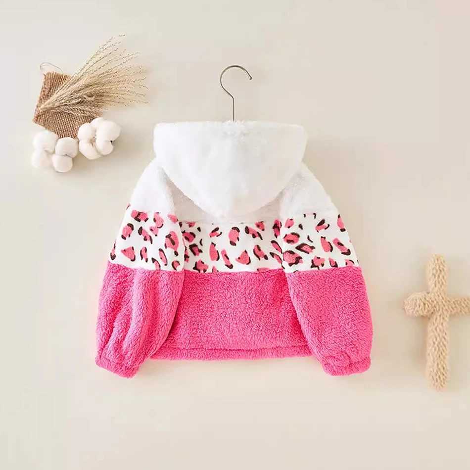 Sweet Little Girls Plush Fleece Hoodie Jacket Warm and Cozy Lining Autumn Winter Cute and Comfortable Casual OuterwearXJ241214