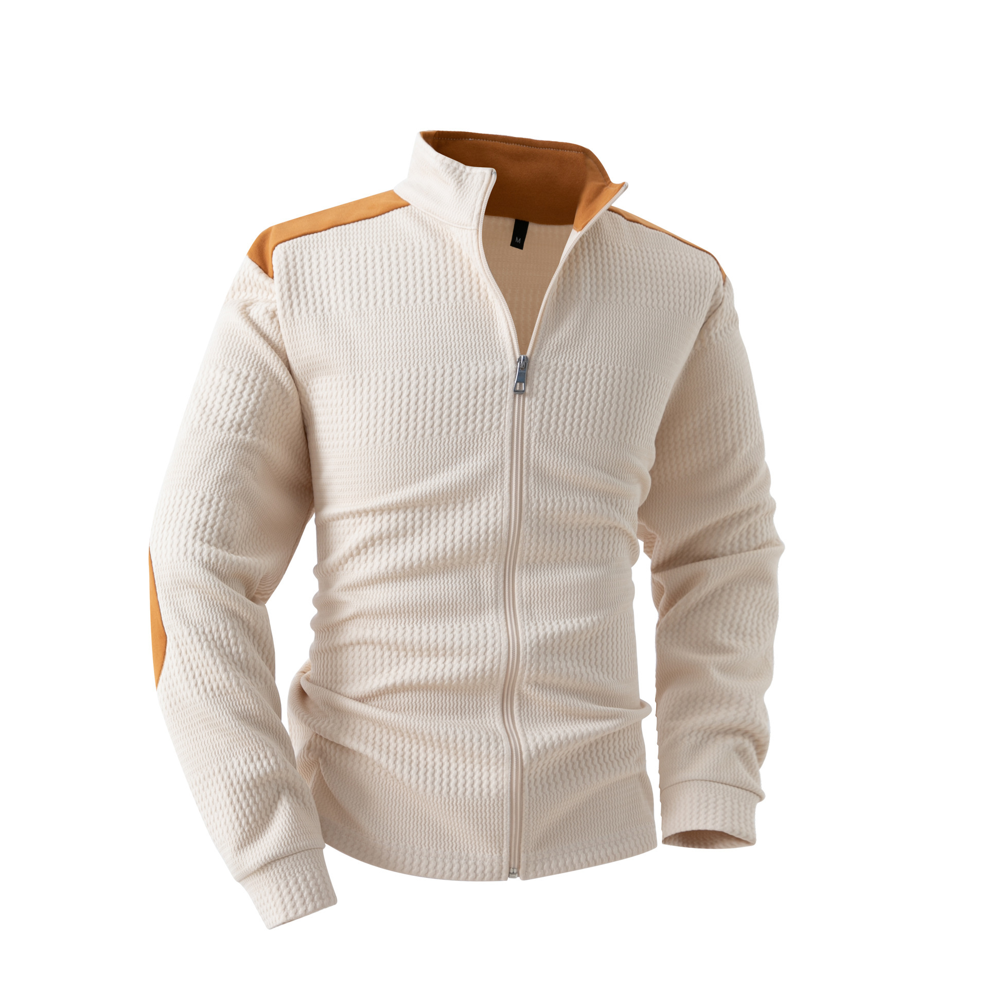 M12152 Autumn and Winter Men's Jacket Jacquard Embroidery Casual Zipper Long Sleeve