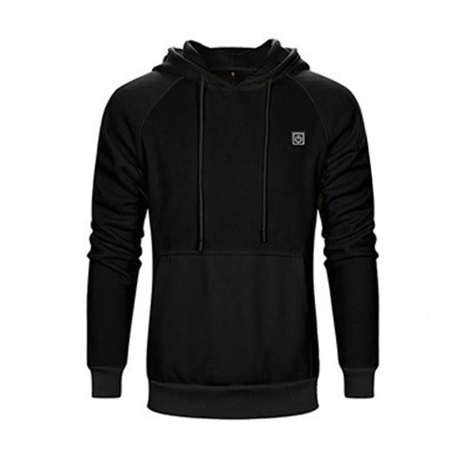 Mens smart USB hoodie winter adjustable sports shirt solid color outdoor skiing warm puller suitable for unisex models 241214