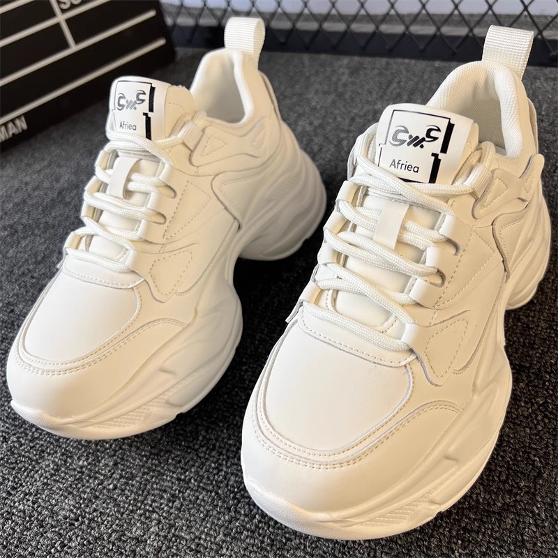Thick soled daddy shoes women 2024 spring new small height shoes all casual outdoor sports shoes