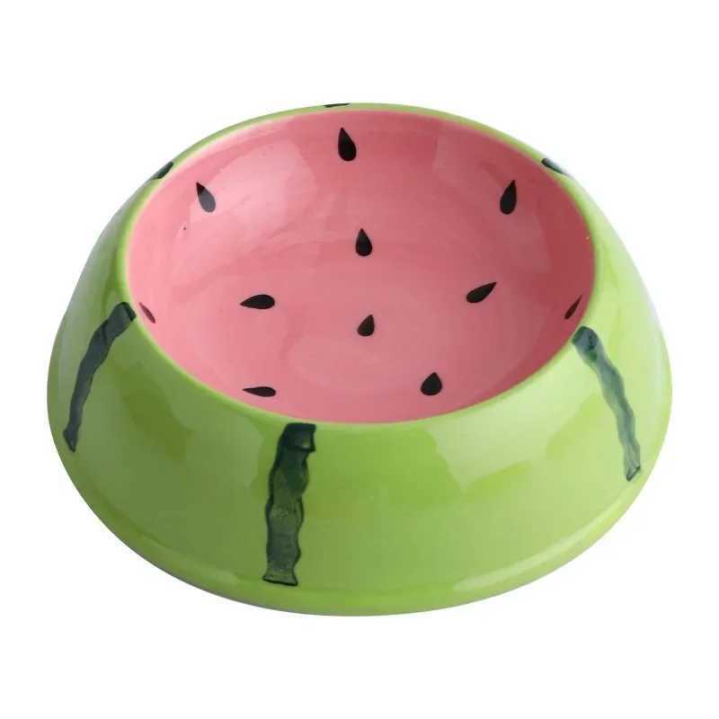 Cat Feeders Cat Bowl Ceramic Cat Food Bowl Cat Drinking Bowl Anti slip and Anti overturning Food Cute Fruit Pet Supplies z241213