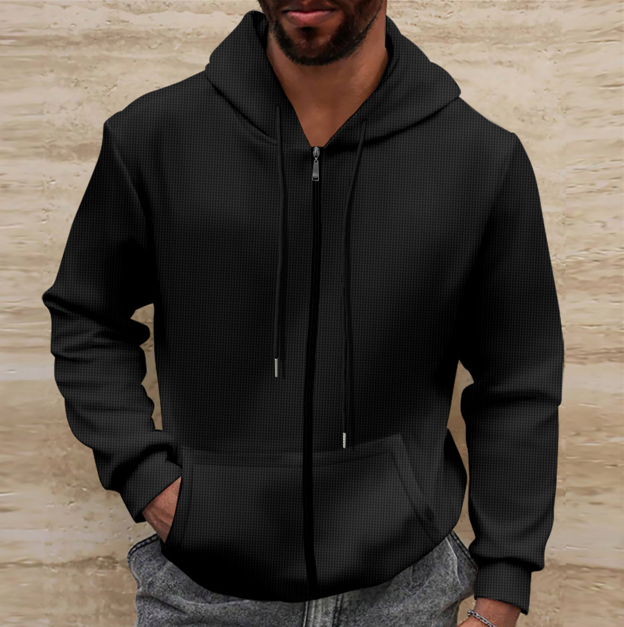 M12151 Autumn Men's Casual Long Sleeve Youth Men's Pocket Hooded Zipper Casual Jacket Men